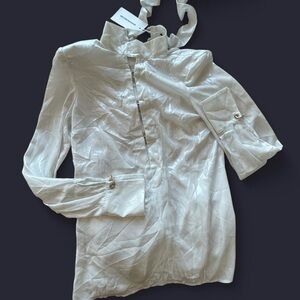 MONA White Silk Blouse - NWT
